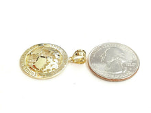 Load image into Gallery viewer, New 10k yellow gold round globe planet earth world map pendant jewelry 0.89" 2g