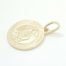 Load image into Gallery viewer, 14k solid yellow gold round saint Joseph pendant fine religious jewelry 0.60" 2g