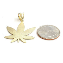 Load image into Gallery viewer, New 10k yellow gold marijuana leaf weed pendant diamond cut medical jewelry 3.7g