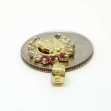 Load image into Gallery viewer, 14k yellow Gold horseshoe Pendant cubic zirconia lucky gift fine jewelry 2.2g