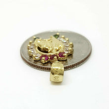 Load image into Gallery viewer, 14k yellow Gold horseshoe Pendant cubic zirconia lucky gift fine jewelry 2.2g