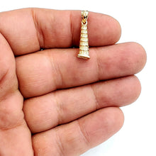 Load image into Gallery viewer, 14K Yellow Gold 3D Famous Leaning Tower of Pisa Charm Pendant Fine Jewelry 2.3g