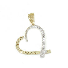 Load image into Gallery viewer, New 14k 2 color Gold heart Pendant charm fine jewelry love gift for her 1.1g
