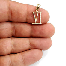 Load image into Gallery viewer, New 14KT Yellow Gold Solid Roman number 6 Pendant charm gift Fine Jewelry 1.2g