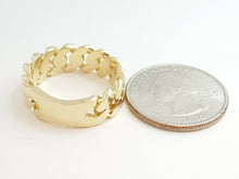 Load image into Gallery viewer, 14K solid Yellow Gold Cuban link Ring Band fine gift jewelry 9.3g 7.6MM size 9.5