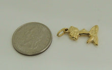 Load image into Gallery viewer, 14k yellow Gold hollow full body mermaid Pendant charm fine gift jewelry 1.4g