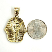 Load image into Gallery viewer, 10k yellow solid Gold Egyptian pharaoh king head Pendant jewelry fine gift 4.4g