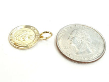 Load image into Gallery viewer, New 14k yellow gold round saint Jude Judah Thaddeus pendant religious 0.59" 2g