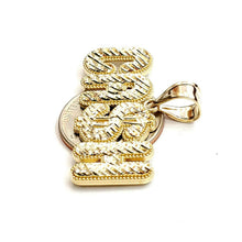 Load image into Gallery viewer, New 10k yellow Gold CASH dollar sign Pendant charm diamond cut fine jewelry 5.9g