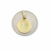 Load image into Gallery viewer, 10k 3 color gold round boy holy first communion pendant charm jewelry 0.51" 1g