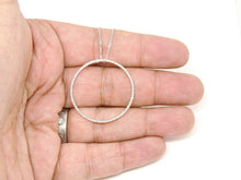 Load image into Gallery viewer, 14k white Gold 0.40Ct Diamond 1.26" diameter circle of love necklace jewelry 16"