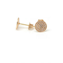 Load image into Gallery viewer, 14k Rose Gold 0.18Ct Round Diamond stud Earrings for women Push Back Fastening
