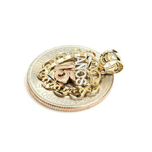 Load image into Gallery viewer, New 14k tri color Gold heart 15 años 15 years Pendant charm fine jewelry 1.3g