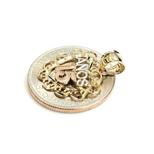 Load image into Gallery viewer, New 14k tri color Gold heart 15 años 15 years Pendant charm fine jewelry 1.3g