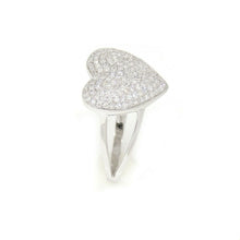 Load image into Gallery viewer, 0.50Ct Natural Diamond In 14k white Gold Women's heart Ring fine gift Size 7.25