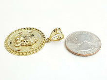 Load image into Gallery viewer, 10k yellow gold round Jesus face head pendant charm religious jewelry 1.18" 6.1g
