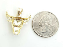 Load image into Gallery viewer, 14k yellow Gold Taurus bull zodiac Pendant cubic zirconia fine gift jewelry 3.2g