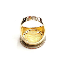 Load image into Gallery viewer, 14K Gold plain men's coin ring size 10 13.5g 5 dollars 1/10 oz 22k American eagle