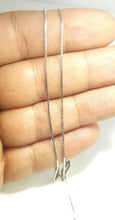Load image into Gallery viewer, New 14K white Gold 0.80mm Square Box Chain Necklace fine gift jewelry 2.1g 20"