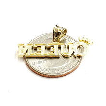 Load image into Gallery viewer, New 10k yellow Gold Queen Crown Tiara Pendant charm gift fine jewelry 1.6g