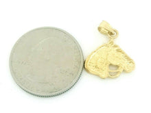 Load image into Gallery viewer, New 14k yellow solid Gold horse head animal Pendant charm fine gift jewelry 1.7g