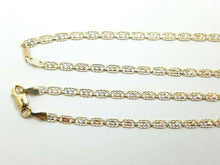 Load image into Gallery viewer, New 10K tri color gold 2.5mm valentino chain Necklace fine gift jewelry 2.9g 16"