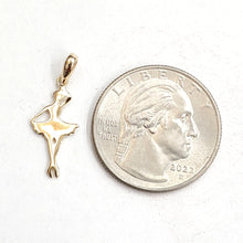 Load image into Gallery viewer, 14k two tone Gold ballerina dancer Pendant gift for her fine jewelry gift 0.8g