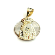 Load image into Gallery viewer, 14k yellow gold dollar sign money bag lucky pendant charm gift fine jewelry 2.8g