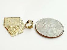 Load image into Gallery viewer, 10k yellow solid Gold playing card Pendant charm casino fine jewelry unisex 2g