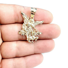 Load image into Gallery viewer, New 10k yellow gold saint Michael pendant charm fine religious gift jewelry 3.9g