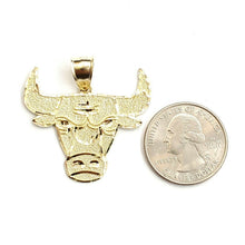 Load image into Gallery viewer, 10k yellow solid Gold Taurus bull zodiac Pendant charm fine gift jewelry 3.6g