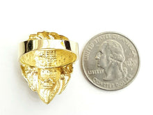 Load image into Gallery viewer, 10k yellow gold lion head zodiac Leo men's Ring diamond cut fine jewelry Size 9