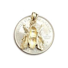 Load image into Gallery viewer, New 14k yellow Gold solid honey bee Pendant charm gift fine jewelry 1.9g