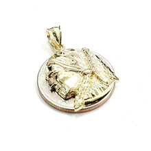 Load image into Gallery viewer, New 10k solid yellow Gold Chief face head Pendant diamond cut fine jewelry 2.4g