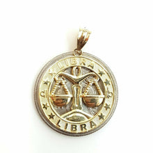 Load image into Gallery viewer, New 10k yellow Gold libra zodiac sign round Pendant charm fine gift jewelry 2.4g