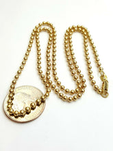 Load image into Gallery viewer, New 10K yellow gold 3mm ball bead chain polished Necklace fine jewelry 15.4g 24"