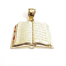 Load image into Gallery viewer, 10k yellow gold lord's prayer book our father bible verse pendant jewelry 2.3g