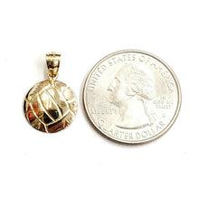 Load image into Gallery viewer, 14k yellow Gold tiny volleyball Pendant charm sport game fine jewelry gift 1g