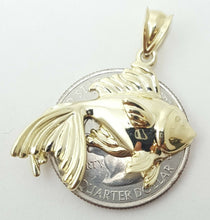 Load image into Gallery viewer, 10k yellow Gold fish Pisces zodiac Pendant charm fine gift jewelry unisex 3.9g