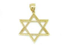 Load image into Gallery viewer, 14k yellow gold star of David Israel pendant Cubic zirconia fine jewelry 3.8g