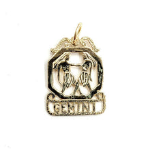 Load image into Gallery viewer, New 14k yellow Gold Gemini zodiac sign astrology Pendant charm fine jewelry 1.3g