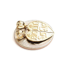 Load image into Gallery viewer, 14k yellow Gold big sis Lil sis heart Pendant charm breakable fine jewelry 2g