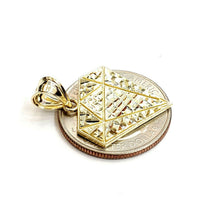Load image into Gallery viewer, 10k yellow gold diamond shape pendant charm fine gift jewelry diamond cut 1.9g