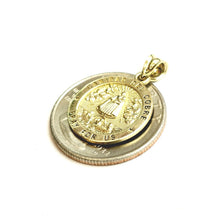 Load image into Gallery viewer, 10k yellow gold round virgin Caridad del Cobre pendant fine jewelry 0.69" 1.6g