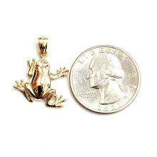 Load image into Gallery viewer, New 14k yellow gold frog pendant charm shiny gift unisex fine jewelry 1.7g