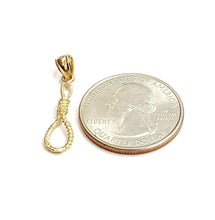 Load image into Gallery viewer, New 14k yellow Gold Noose rope 3D Pendant charm fine jewelry gift unisex 0.9g