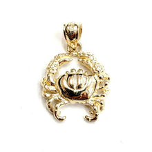Load image into Gallery viewer, New 14k yellow Gold crab cancer zodiac sign Pendant charm fine jewelry 2.6g