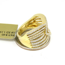 Load image into Gallery viewer, 1.19ct genuine diamond 18k yellow Gold Women wide anniversary band Ring Size 6.5