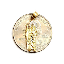 Load image into Gallery viewer, New 14k solid Gold two tone saint Jude juda Pendant charm fine gift jewelry 0.9g