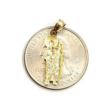 Load image into Gallery viewer, New 14k solid Gold two tone saint Jude juda Pendant charm fine gift jewelry 0.9g